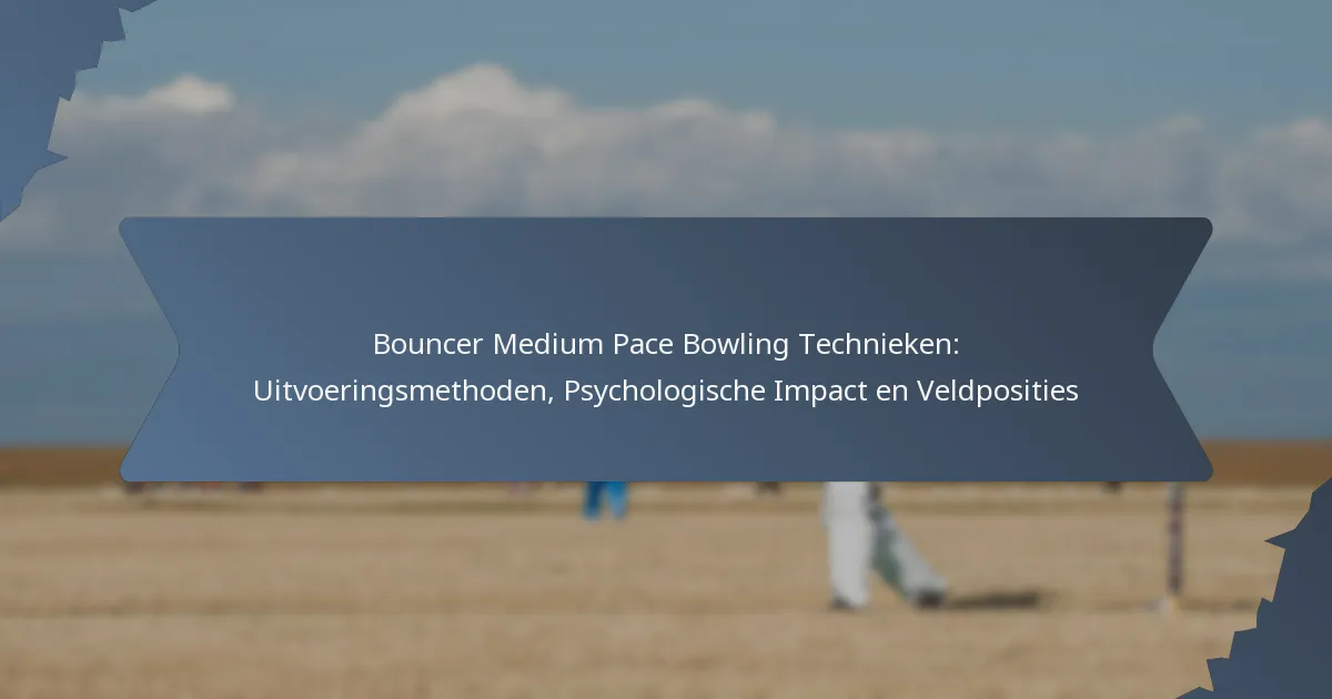 Bouncer Medium Pace Bowling Technieken: Uitvoeringsmethoden, Psychologische Impact en Veldposities