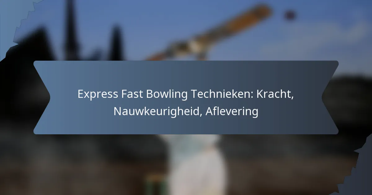 Express Fast Bowling Technieken: Kracht, Nauwkeurigheid, Aflevering