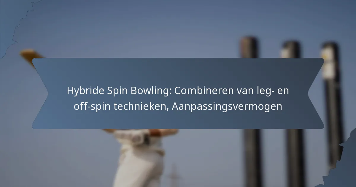 Hybride Spin Bowling: Combineren van leg- en off-spin technieken, Aanpassingsvermogen
