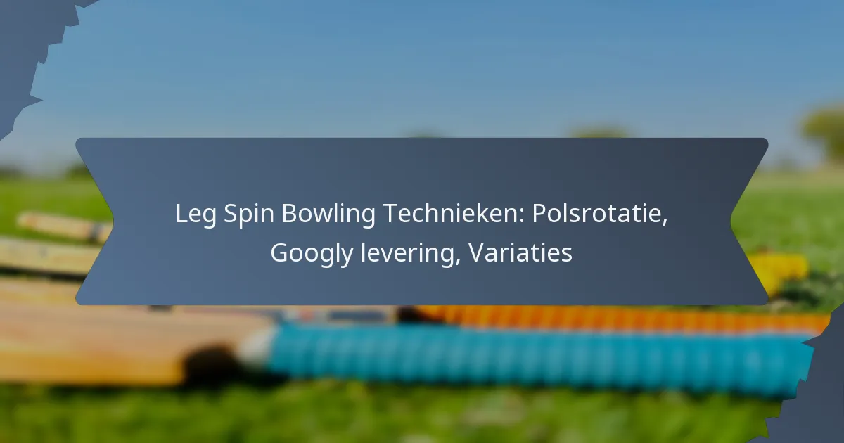 Leg Spin Bowling Technieken: Polsrotatie, Googly levering, Variaties