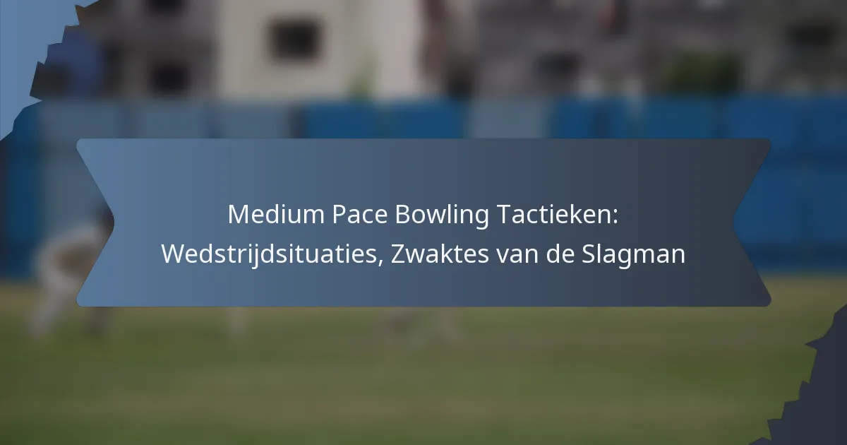 Medium Pace Bowling Tactieken: Wedstrijdsituaties, Zwaktes van de Slagman