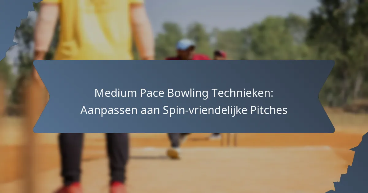 Medium Pace Bowling Technieken: Aanpassen aan Spin-vriendelijke Pitches