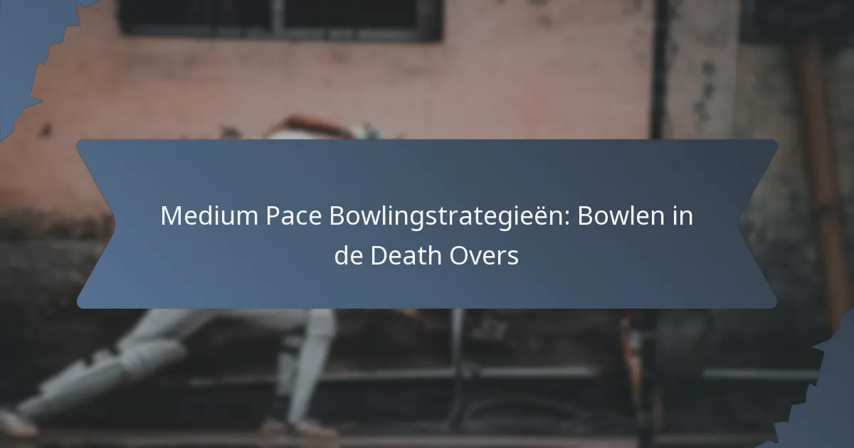 Medium Pace Bowlingstrategieën: Bowlen in de Death Overs