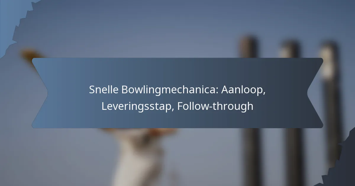 Snelle Bowlingmechanica: Aanloop, Leveringsstap, Follow-through