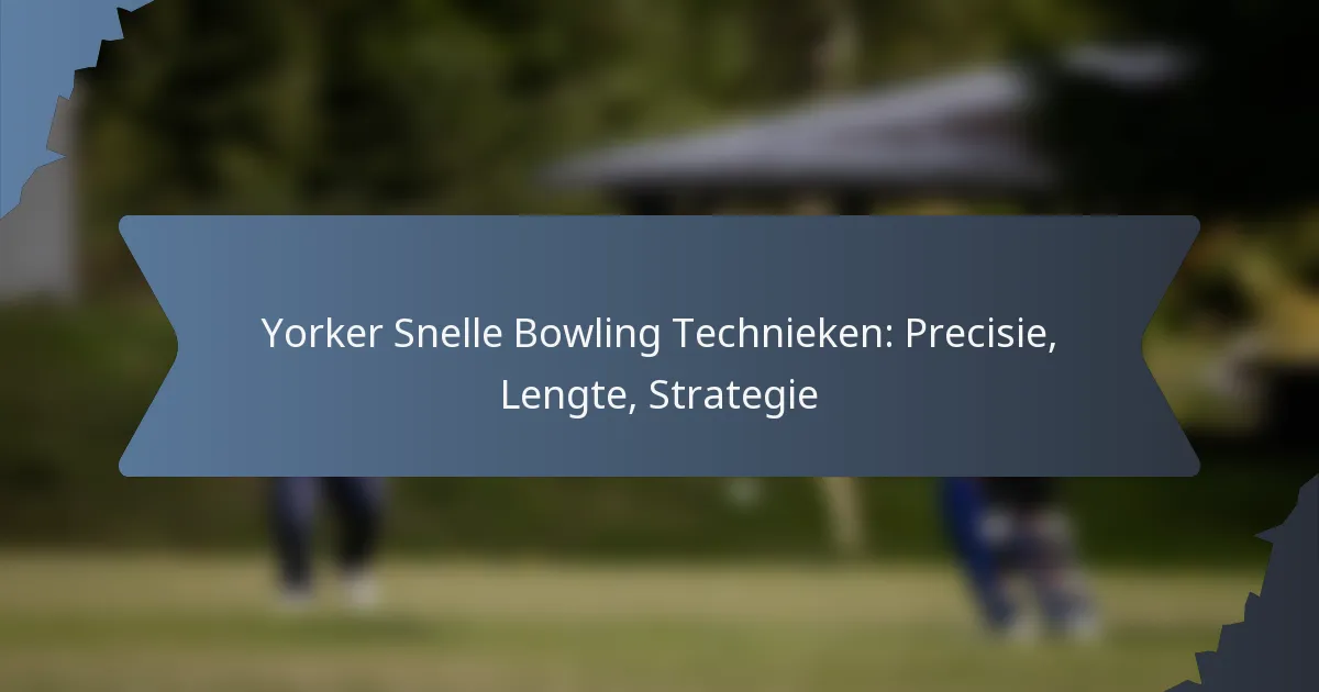 Yorker Snelle Bowling Technieken: Precisie, Lengte, Strategie