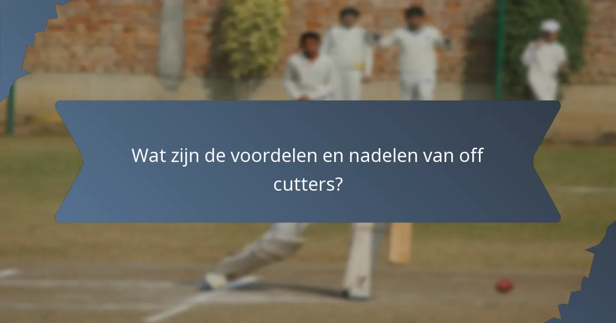 Wat zijn de voordelen en nadelen van off cutters?